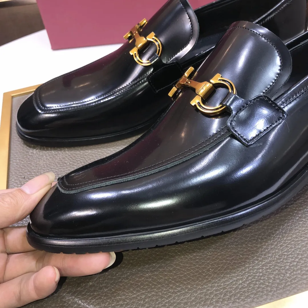 Men's shoes 💰500💰 [Ferragamo/Ferragamo] The latest model in the counter. Original imported high-quality cowhide with open sides + imported 🐂 water-dyed cowhide lining + original luxury metal buckle + original combination outsole. Comparison without pressure 38--45 (45 is custom-made and cannot be returned or exchanged)